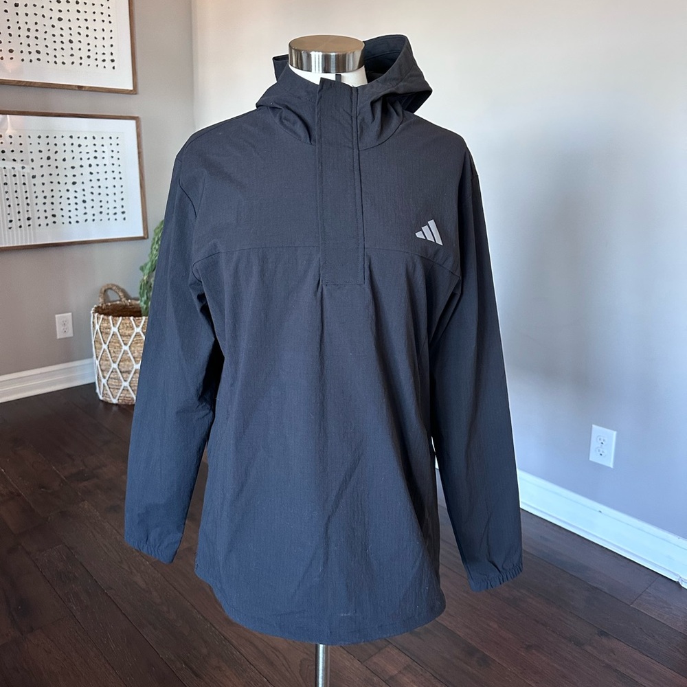 Adidas Golf Ripstop Quarter 1/4 Zip Pullover Hoodie Black Men's Large NWOTs - Picture 5 of 16